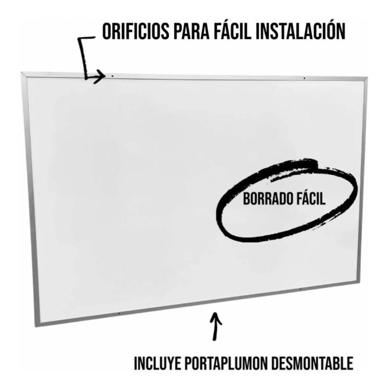Abc Pizarrón Blanco Profesional De 90x120cm Alta Calidad