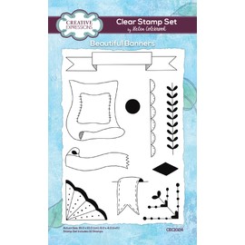 Creative Expressions Helen Colebrook-Clear Stamp Set-Beautiful Banners, 4 in x 6 in