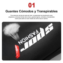 LONGLIV Guantes de Protección Solar UV, Guantes de Ciclismo Deportivo, Guantes Deportivos de Tela Seda de Hielo, Antideslizante, Respirable, Elástico, Adecuado para Deportes al Aire Libre(Talla única)