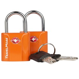 2 Pack TSA Approved Luggage Key Locks for Travel – Lock with Keys - Orange