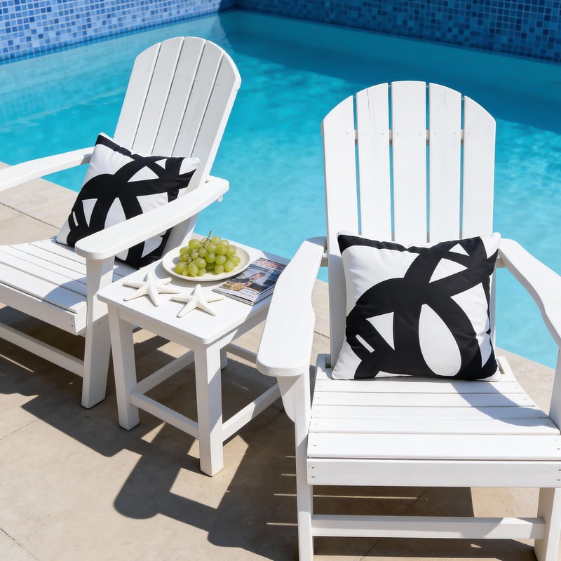 QoBexim Abstract Lines Outdoor Waterproof Pillow Covers 18x18 Inch, 2