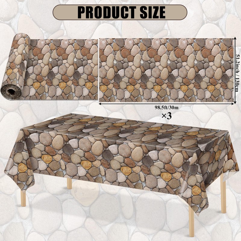 party greeting 51 in x 98 Ft Cobblestone Wall Tablecloth