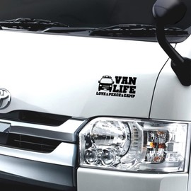 [KAIMIRU STORE] Hiace 4WD Van General Purpose Car Mini Car Sticker Decal Sticker Outdoor Camping 200 b1 (Black)