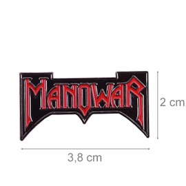 Distriggek Manowar Logo Metal Enamel Pin Badge Music Band Heavy Metal Vintage Gift Idea for Men Women Rock Fan