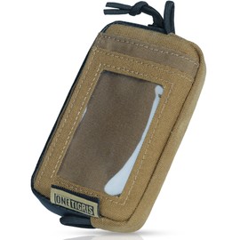 Front Pocket Wallet with Zippers - OneTigris Small Coin Purse Tactical Wallet Nylon Minimalist Wallet for Men Women, Brown