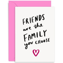 Old English Co. Friends Are Family You Choose Card - Thinking of You Card - Cute Friendship Card for BFF Best Friend - Sympathy | Blank Inside with Envelope