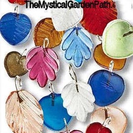 Beadsmith Charm Drop Mix, Heart & Leaf, Multi Glass Charm Pendant Leave 50 Grams(65)