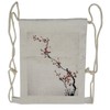 Lunarable Watercolor Flower Drawstring Backpack, Sakura Tree Japan, Sackpack Bag