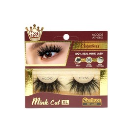 CATTITUDE 3D LASHES Athens Countess Mink Cat 25mm False Eyelashes, Ligthweight & Reusable