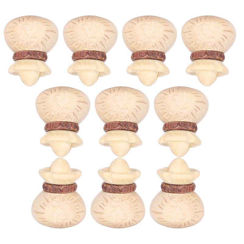 10Pcs Boxwood Carving Accessories Lucky Bag Boxwood Pendant DIY HandMade