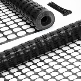 Ohuhu Plastic Garden Fence Safety Fence, 4'x50'/5.3LB Reusable Netting Plastic Mesh Fence Roll, Temporary Fencing for Animal Barrier Construction Snow Fence Poultry Rabbits Chicken Dogs Deer