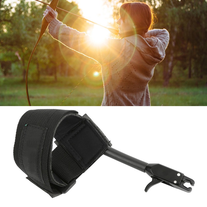 Wrist Strap Bow Release Aid Adujustable Oxford Cloth Hunting Arrow