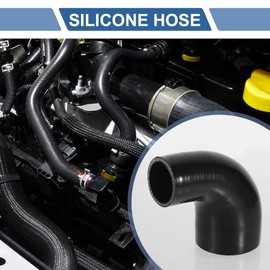 X AUTOHAUX 1 Pcs 51-76mm 2.01"-2.99" ID 102mm 4.02" Length 90 Degrees Black Car Silicone Hose Coolant Hose Universal