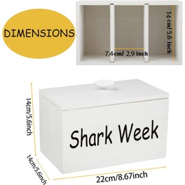 Casa/Legno Wood Tampon Holder & Bathroom Organizer with Lid, Farmhouse Style Storage Bin, 8.7" x 5.6" x 5.6"