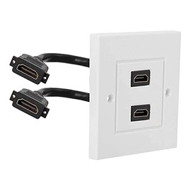 Ancable Dual Port HDMI Wall Plate Faceplate, HDMI Socket Plug Outlet Decorative Face Cover, Mount for Home Hotel Office Building