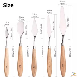 IMD BALI STORE Painting Knives Stainless Steel Palette Knife Set  5 Pcs Scraper Oil Paint