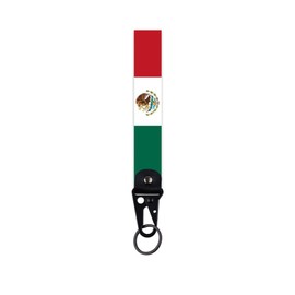 Ruoming 1 PCS National Flag Wrist Keychain, 7.67 inch Length, Country Flag Design With Metal Ring (Mexico)