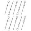 QWORK Threaded Eyebolts, 10 Pack 1/4" x 6" Long Stainless