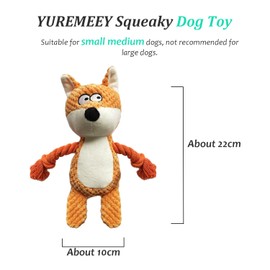 YUREMEEY Dog Toy, Cuddly Toy, Tug of War, Plush Dog Toy, Squeaky Dog Toys with Crinkle Paper, Interactive Stable Toy, for Puppies, Small, Medium Dogs, Fox