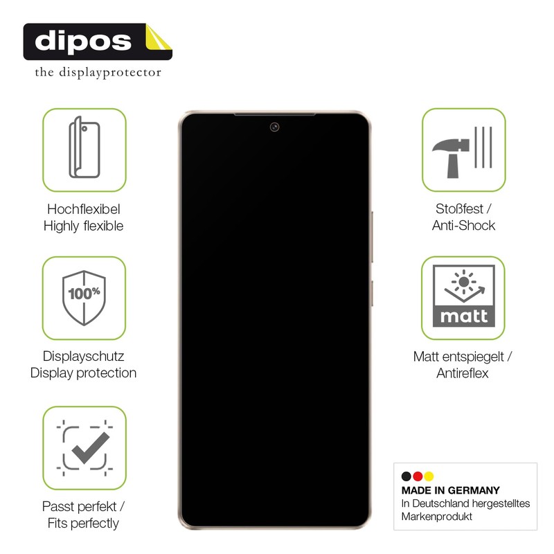 dipos FLEX 2x Schutzfolie matt passend für Vivo Y300 GT,