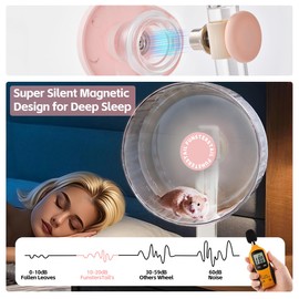 FunstersTail Super Silent Hamster Wheel 8.7 Inch, Magnetic Large Rat Wheel for Chinchilla, Gerbil, Guinea Pig, Cat, Mouse, Sugar Glider and Dwarf, Syrian Hamster Accessories (Peach Pink)