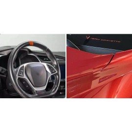 23766  C8 Corvette COMBO/RED MIST 'TEAM CORVETTE' VINYL STRIPE & STEERING WHEEL STRIPE