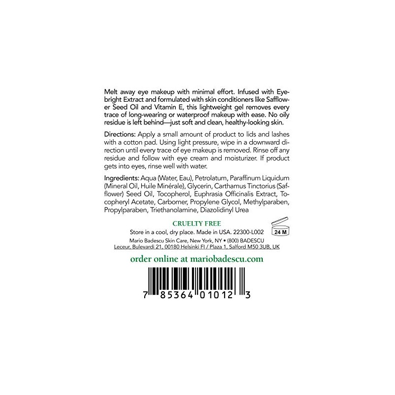 Mario Badescu Eye Makeup Remover Gel Ideal for Combination or