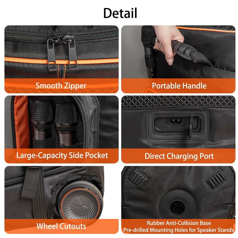 Jeachan Speaker Bag Carry Case Compatible with JBL PartyBox 520,