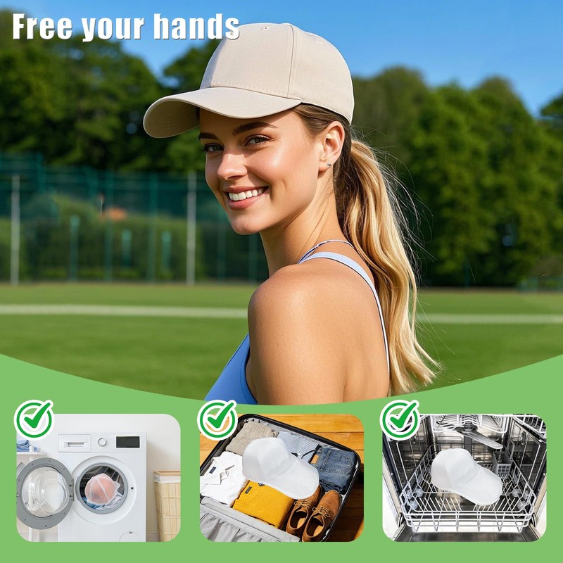 FASTSPOK Baseball Cap Washer Cage with Laundry Mesh Bag, Cap