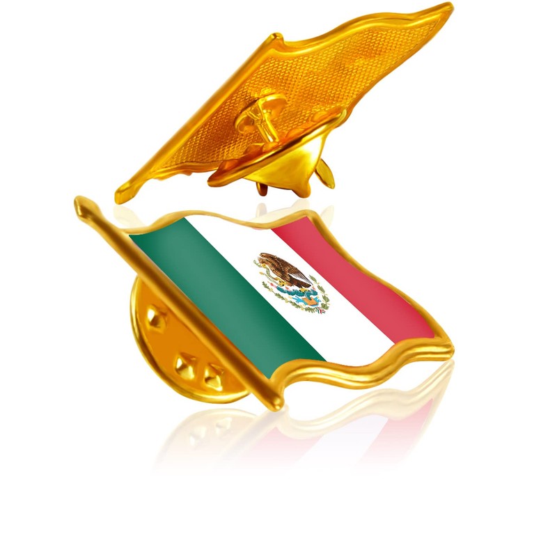 50 Pack Metal Mexico Flag Lapel Pin Waving Mexican MX
