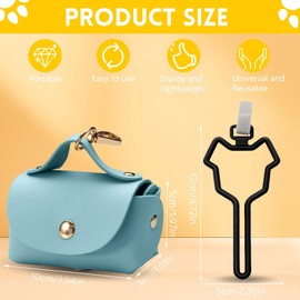 Sekonow 3Pcs Dog Poop Bag Holder with Clip, Stylish Leather Dog Poop Bag Dispenser for Leash, Cute Pet Dog Waste Bag Holder Carrier for Walking Camping