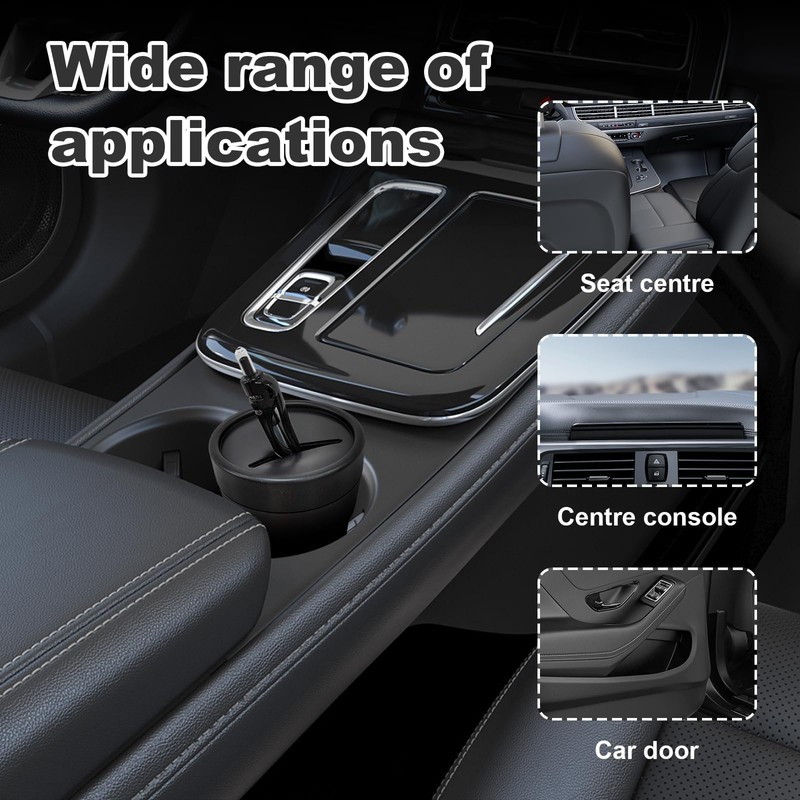Car Trash Can with Lid, Mini Portable Leakproof Auto Garbage