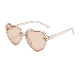 WZWLKJ Heart Shaped Bee Cute Fashion Sunglasses for kids UV 400 Protection Outdoor Beach Holiday, Champagne, One Size