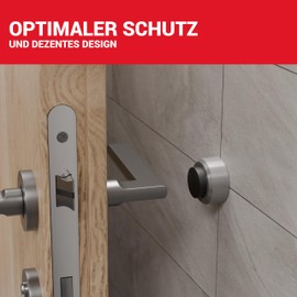 LouMaxx Door Stop Wall Stainless Steel – Set of 2 – Wall Mounted Door Stopper – Outdoor Door Stopper – Door Stopper Wall Screws – Includes Mounting Material