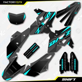 Factory EFX Gray & Cyan Shift Polisport Restyle Graphics Kit fits Suzuki Drz400 Drz400sm - No Numbers