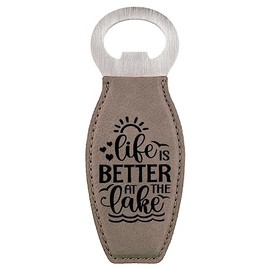 Enthoozies Life is Better at the Lake Gray Laser Engraved Magnetic Bottle Opener - 1.75 Inches x 4.75 Inches