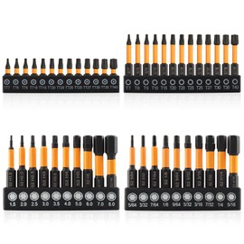 Rocaris 46 Pcs Screwdriver Bit Sets, 26 Pcs Torx Bit Set T7-T40 with 20 Pcs Allen Wrench Drill Bit Set Metric & SAE, 1/4” Hex-Shank S2 Steel Hex Bits Set, 1” & 2” Long