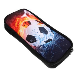 Gadpiparty Adorable Soccer Pencil Case Multi Function Storage Pouch for School Supplies Makeup Lightweight Capacity Zipper Design for Boys Stylish