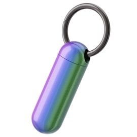 ZXLLM Small Pill Case Keychain Portable Pill Container Waterproof Titanium Pocket Pill Organizer, Tiny Pill Holder Bottle for Travel