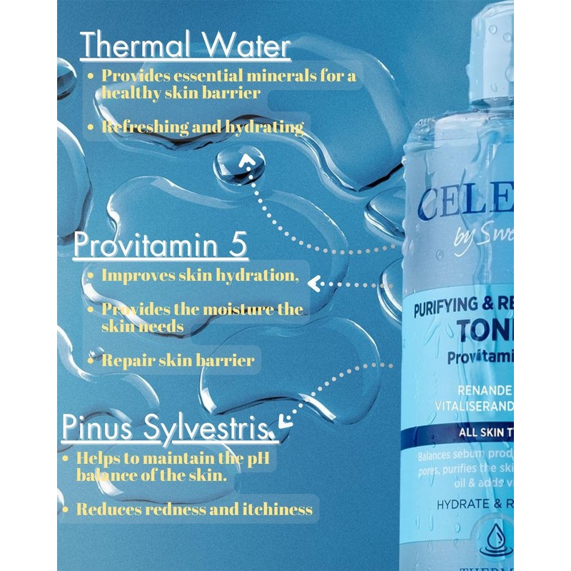 Celenes by Sweden Thermal Purifying & Revitalizing Toner, 200 ml