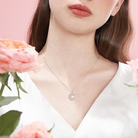 MONGAS Sun and Moon Necklaces for Women Sterling Silver Moon Pendant Necklace Jewelry for Women