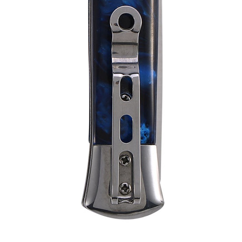 Switchblade Spring Folding Knife Push Button Pocket Comb Oil Hair
