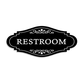 Maoerzai Bathroom Restroom Sign, Gender Neutral Toilet Sign or Bathroom Sign Wall Decor for Home, Office, Restaurant, Business.