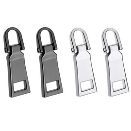 Replacement Zipper Pulls 4-Piece Set, Zipper Parts, Chuck, Zipper Handle Replacement, Zipper Repair Kit, Zipper Tab Pull, Chuck Bag, Wallet, Clothing, Shoes, Metal Zipper, Repair Kit Topatrol (Black+