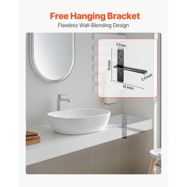 VEVOR T Shelf Brackets 2 Pcs, 200 lbs/90 kg Weight Capacity, 12x2.89x12 in / 304.8x73.5x304.8 mm, Solid Steel Heavy Duty Brackets for Shelves, Countertop Support Floating Bracket Hardware with Screws