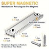 6pcs, Large Oblong Neodymium Rectangular Pot Magnets - Strong Holding