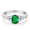 Gem Stone King 925 Sterling Silver Green Nano Emerald and