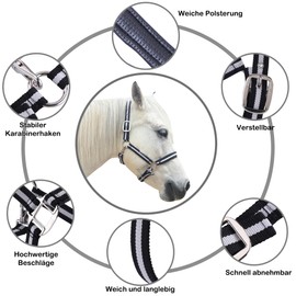 Gallopoff Headcollar for Horses, Thickened Adjustable Headcollar, Horse Halter, Durable and Tear-Resistant