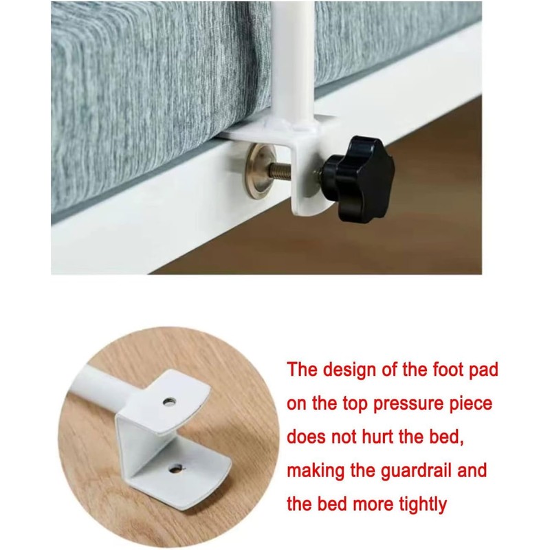 CUEYU Adjustable Bed Rail for Elderly Bedside Standing Assist, clip-on
