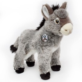 Uni-Toys Nelly Donkey Grey Standing 30 cm Grey Donkey Plush Toy Cuddly Toy